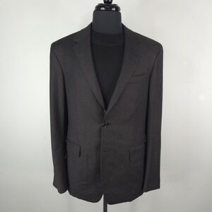 Oxxford Clothes Blazer Mens 40 Brown Check 2 Button Sport Coat Jacket Made USA